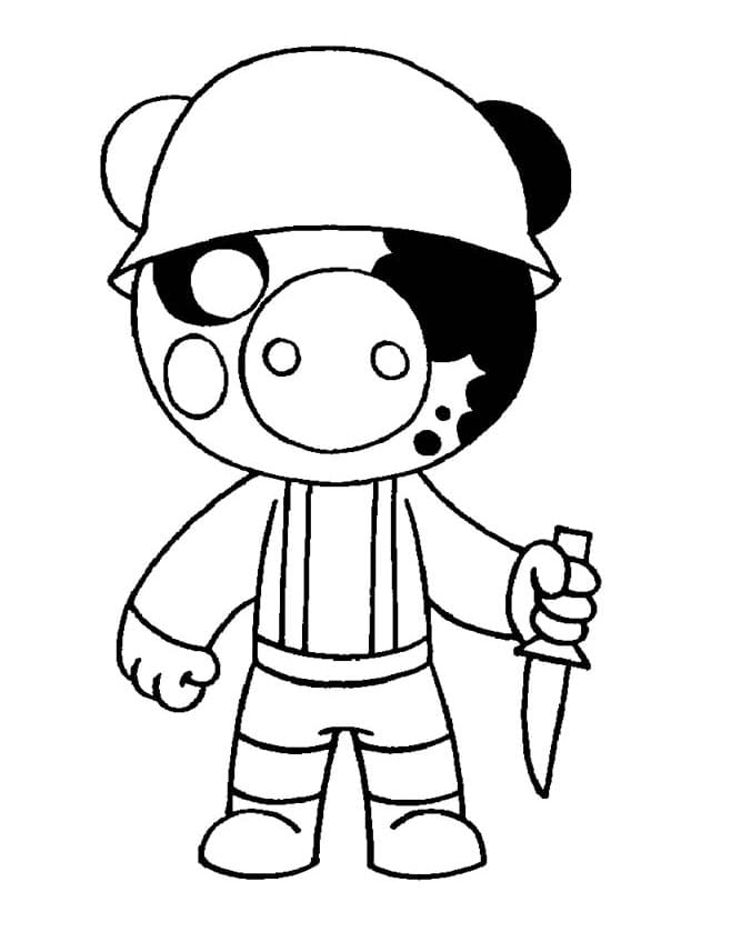 soldier piggy roblox coloring page free printable coloring pages for kids