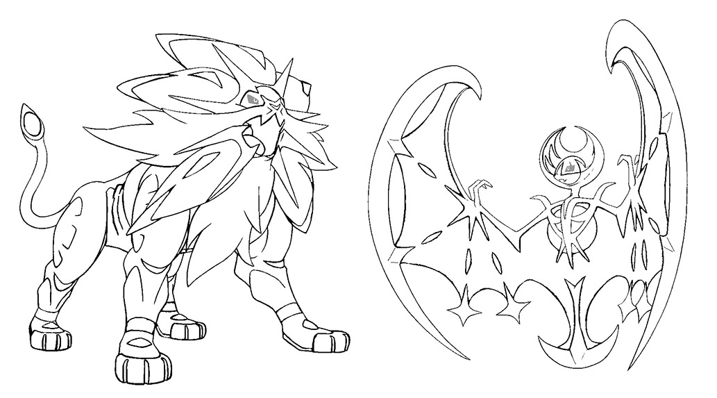 solgaleo coloring page printable pokemon