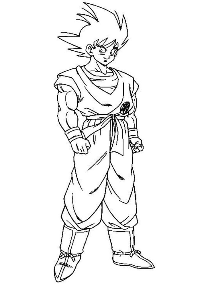 Son Goku is Smiling Coloring Page - Free Printable Coloring Pages for Kids