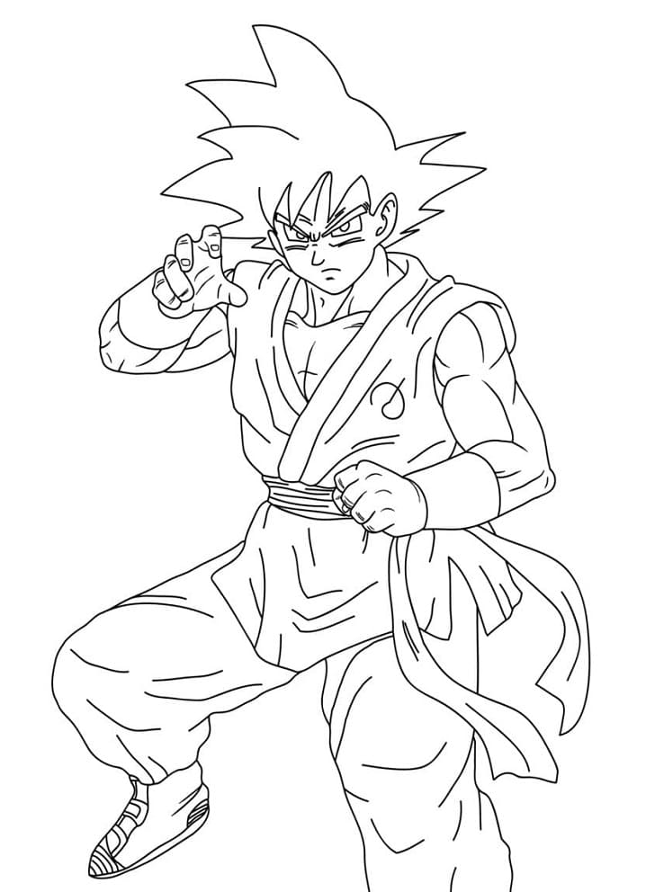 Son Goku to Color Coloring Page - Free Printable Coloring Pages for Kids