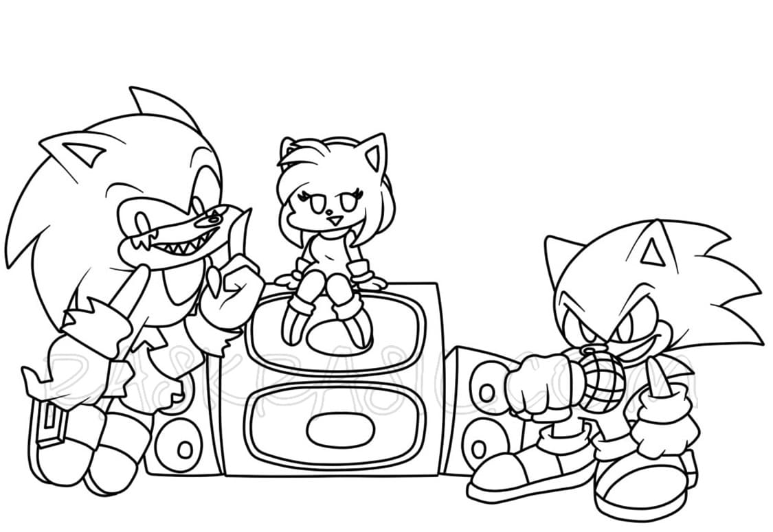 Sonic.Exe vs Friday Night Funkin Coloring Page   Free Printable ...