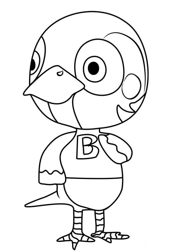 Sparro from Animal Crossing Coloring Page - Free Printable Coloring Pages  for Kids