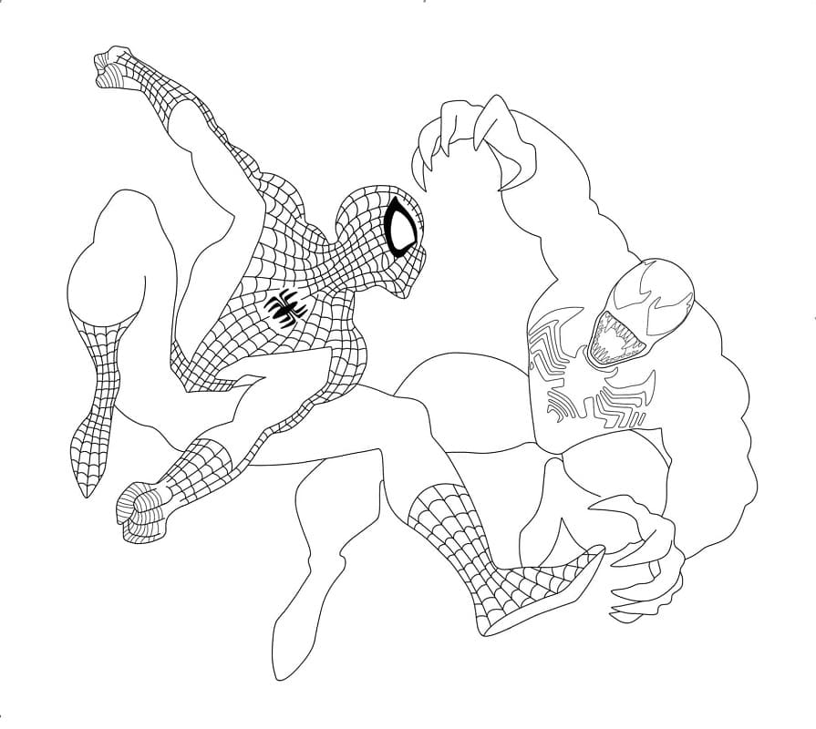 Spiderman Punching Venom