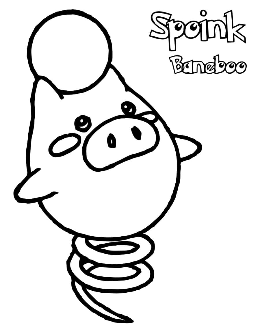 coloring pages spoink pokemon