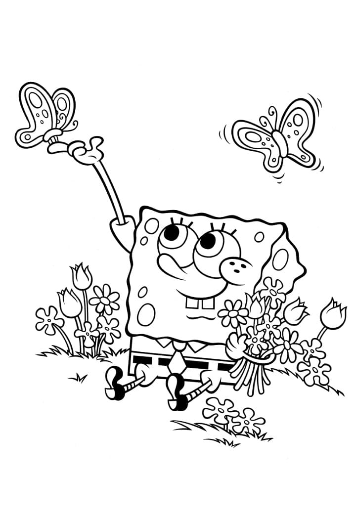 Strong SpongeBob Coloring Page - Free Printable Coloring Pages for Kids