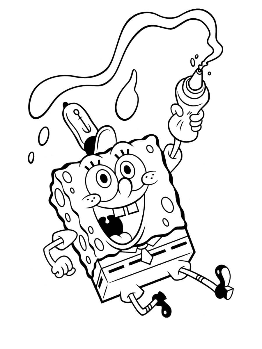 SpongeBob and Sauce Coloring Page   Free Printable Coloring Pages ...