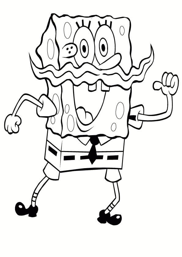 SpongeBob with Mustache Färbung Seite - Kostenlose druckbare ...