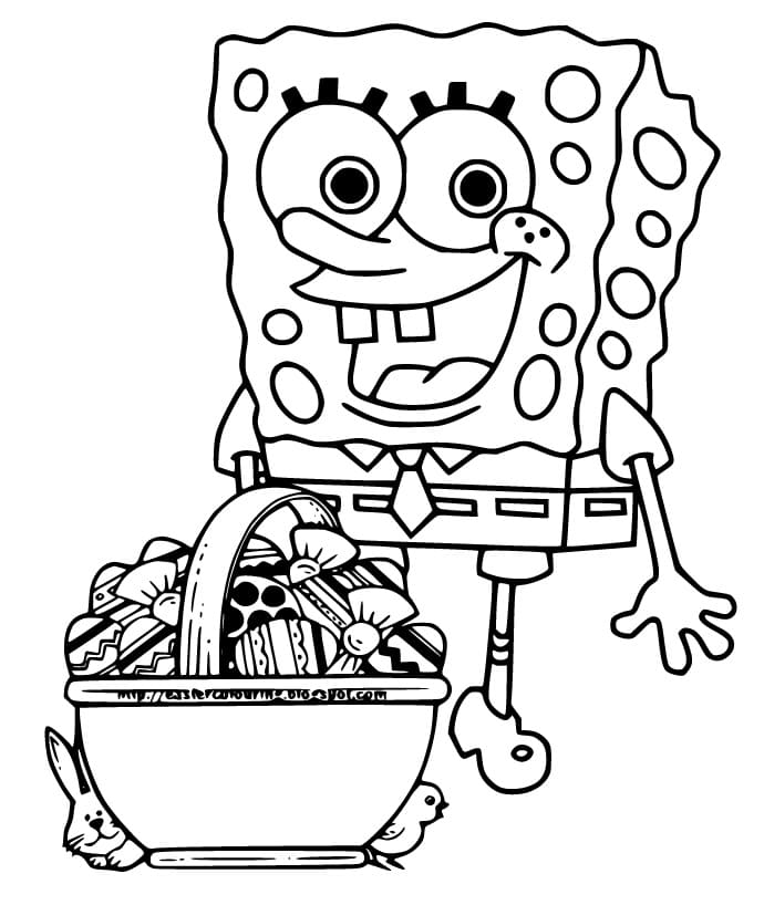 Spongebob with Easter Basket