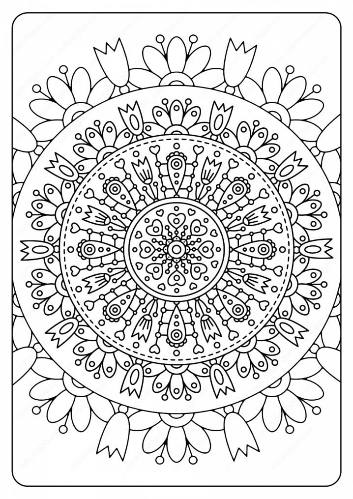 spring mandala 3 coloring page  free printable coloring