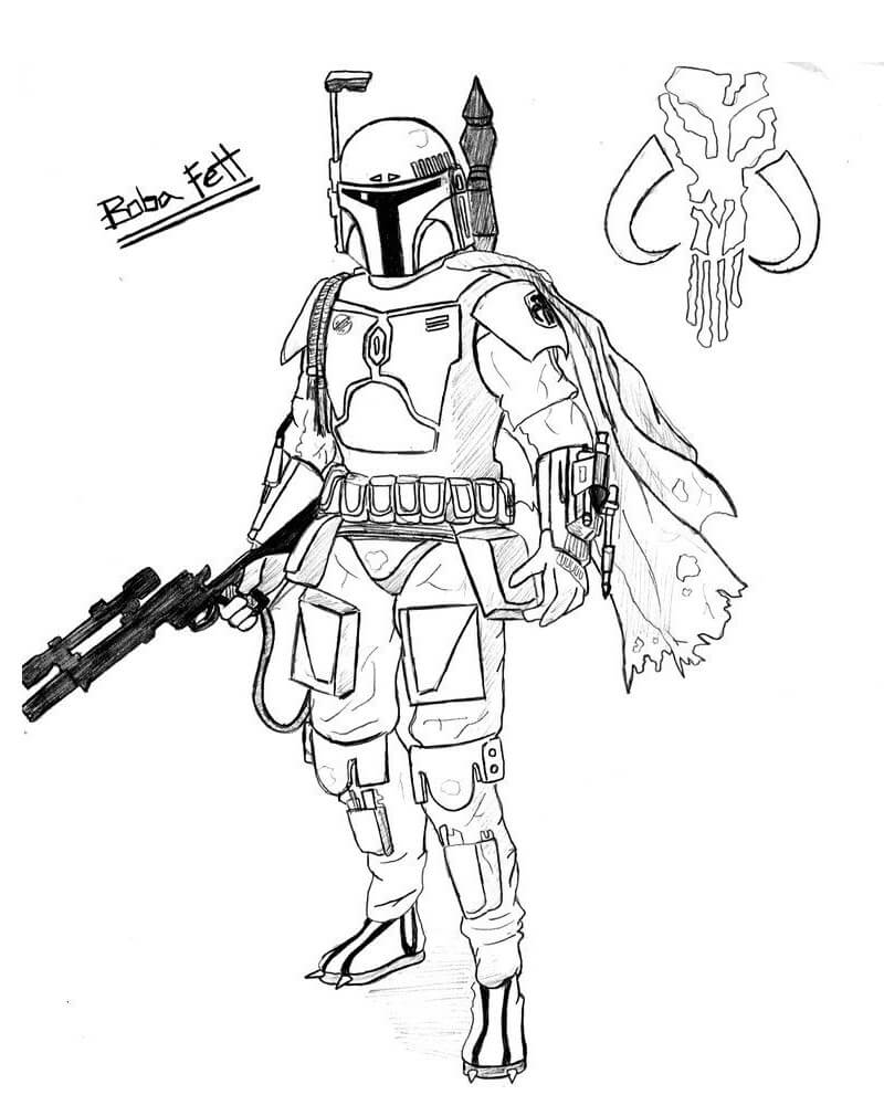 Star Wars Boba Fett Coloring Page   Free Printable Coloring Pages ...