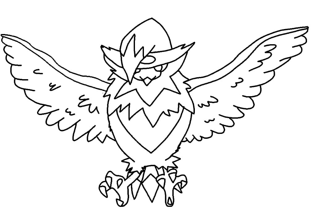 staraptor coloring page pokemon