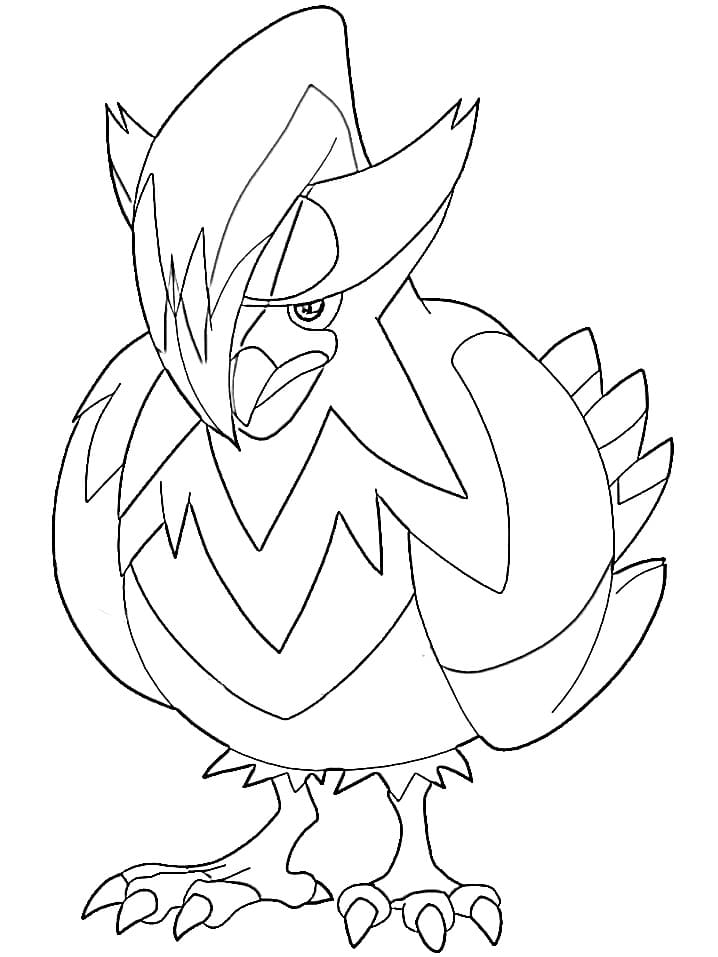 staraptor coloring page printable pokemon