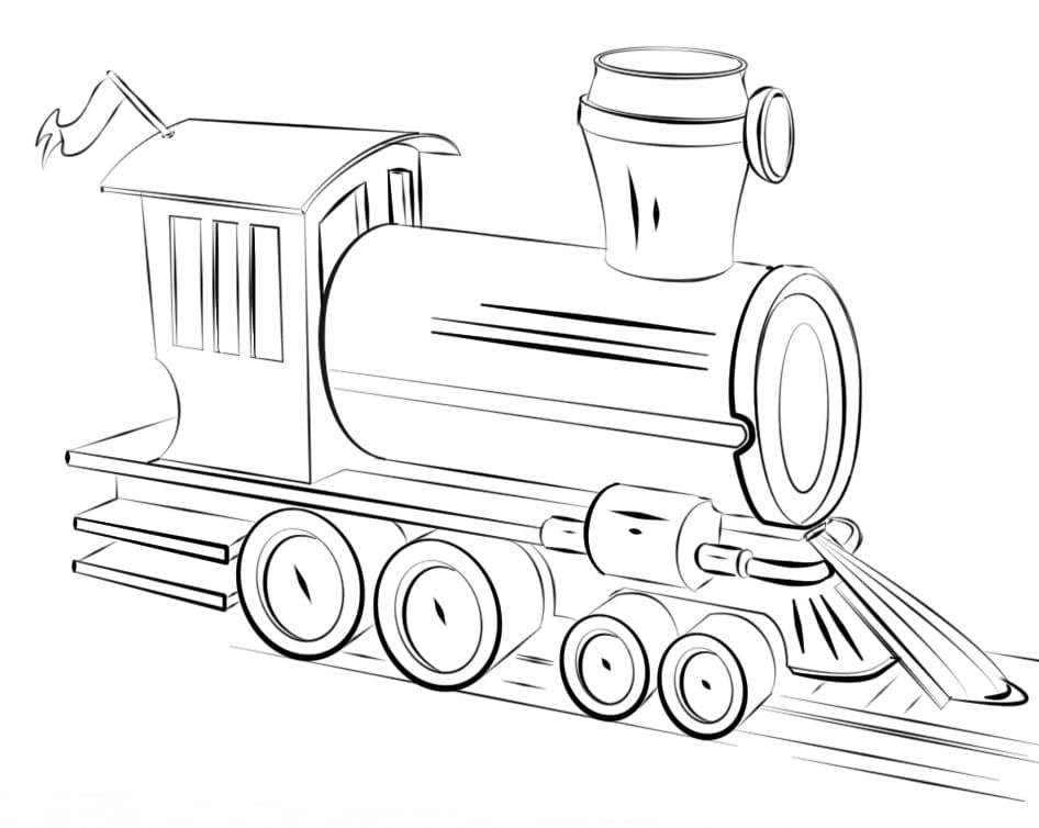 Steam Train Locomotive Coloring Page - Free Printable Coloring Pages for  Kids