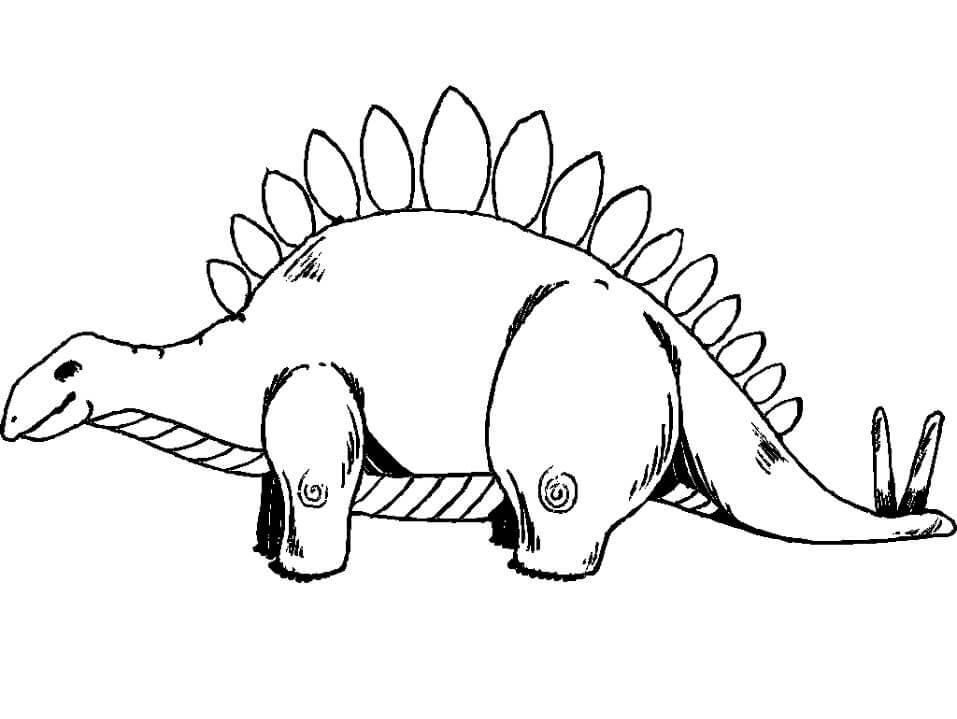 Happy Stegosaurus Coloring Page - Free Printable Coloring Pages for Kids