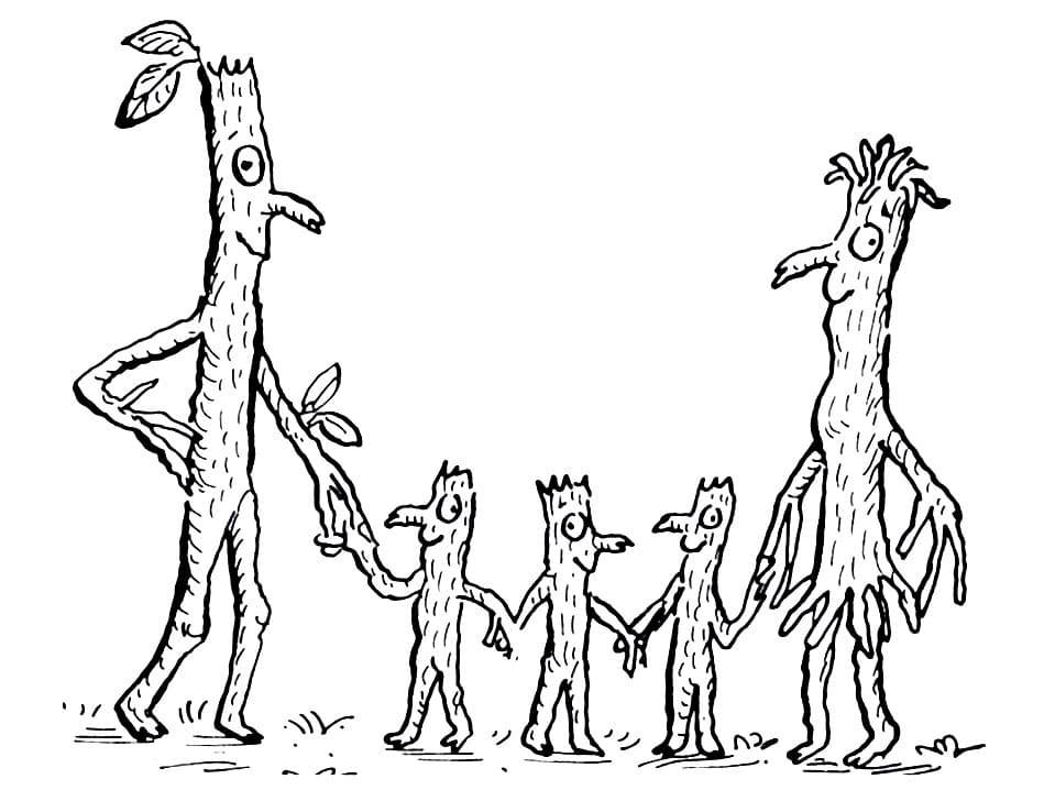 Stick Man Colouring Pages