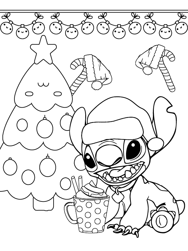 Immaculate Stitch Christmas Coloring Page