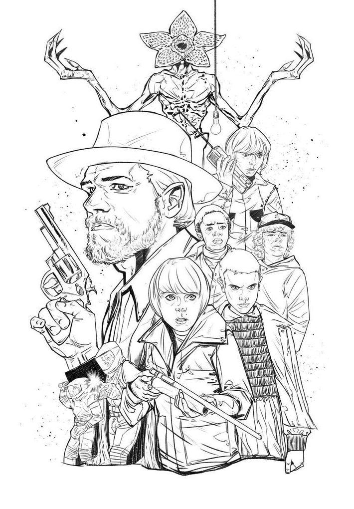 Stranger Things Coloring Pages Free Printable Coloring Pages for Kids
