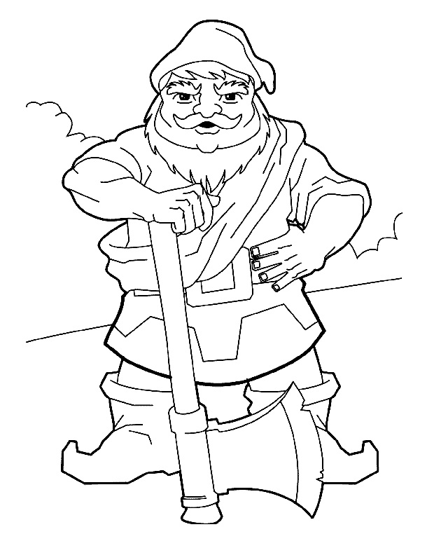 Strong Dwarf Coloring Page - Free Printable Coloring Pages for Kids