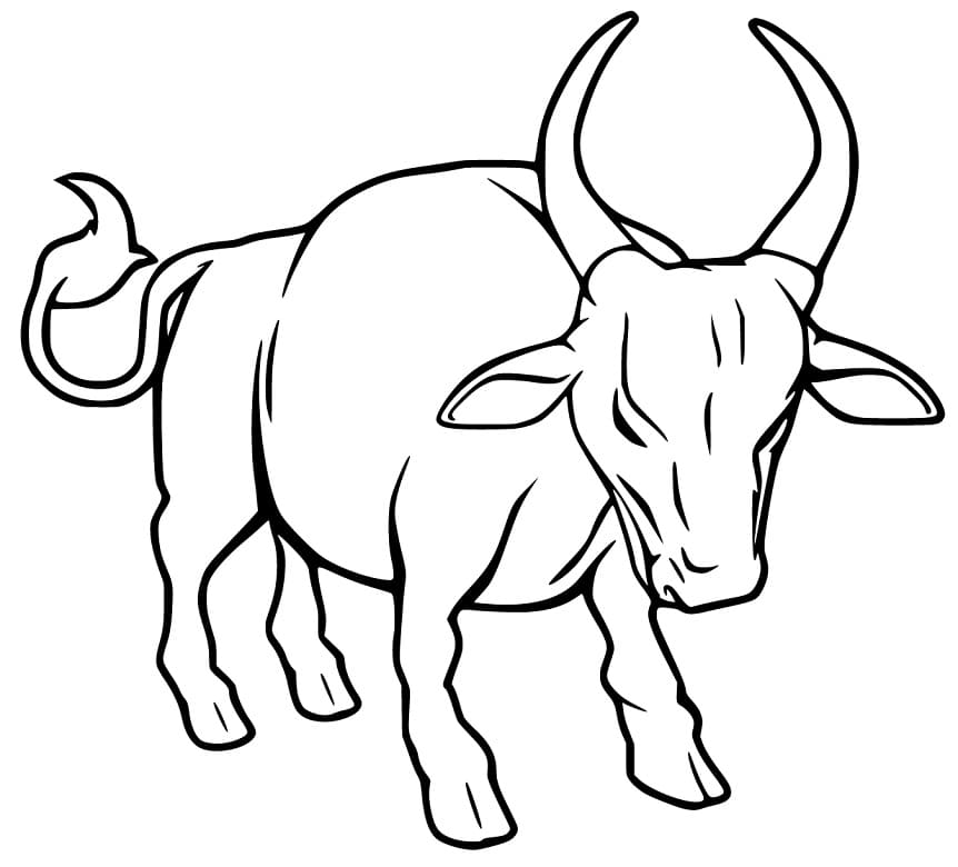 Cute Ox Coloring Page