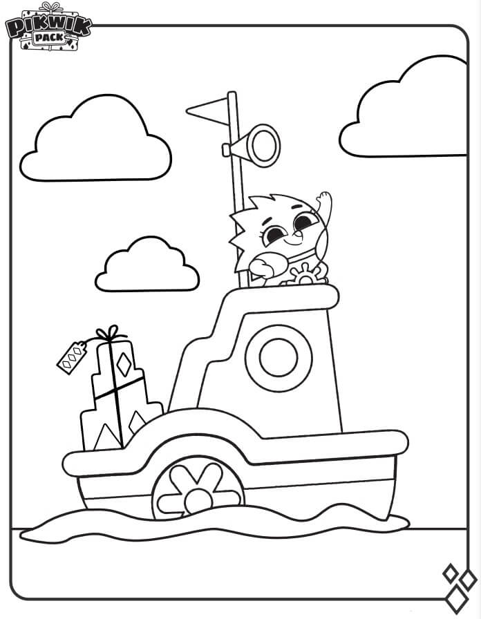 Suki on Boat Coloring Page - Free Printable Coloring Pages for Kids