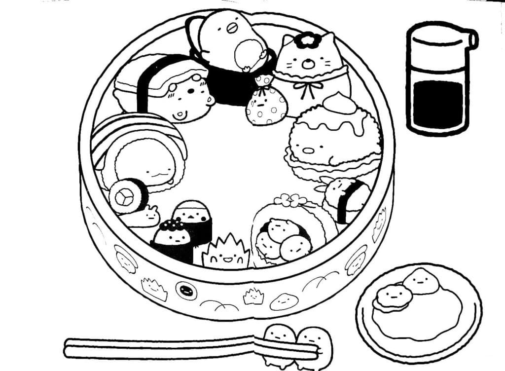 sumikko gurashi food coloring page free printable coloring pages for kids