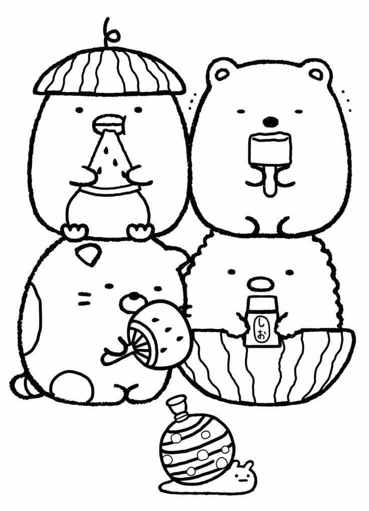 Ebi Furai No Shippo Sumikko Gurashi Coloring Page - Free Printable