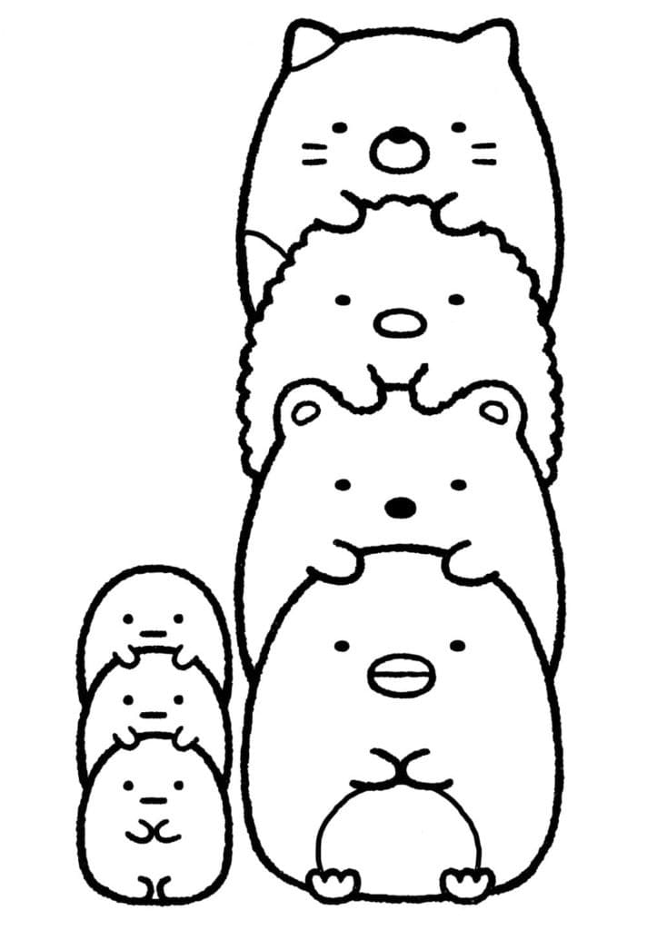 Sumikko Gurashi Funny Coloring Page - Free Printable Coloring Pages for