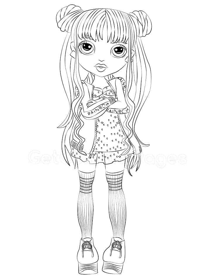 Poppy Rowan Rainbow High Coloring Page Free Printable Coloring Pages