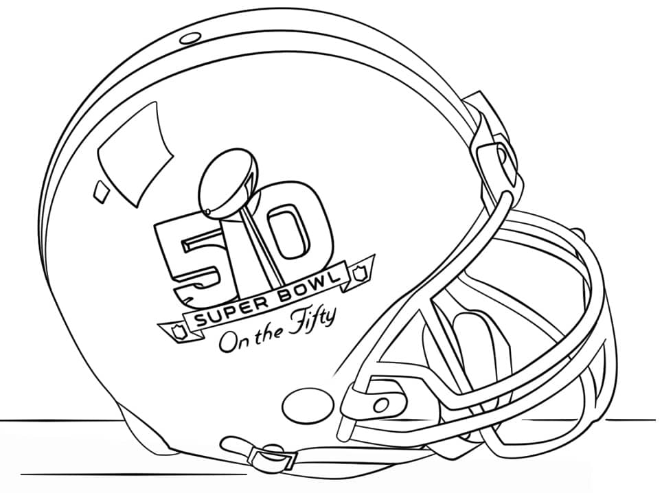 Super Bowl 2016 Helmet Coloring Page - Free Printable Coloring Pages