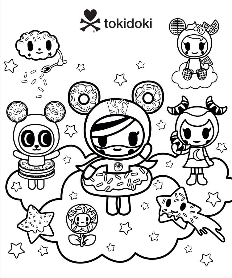 Pool Party Tokidoki Coloring Page - Free Printable Coloring Pages for Kids