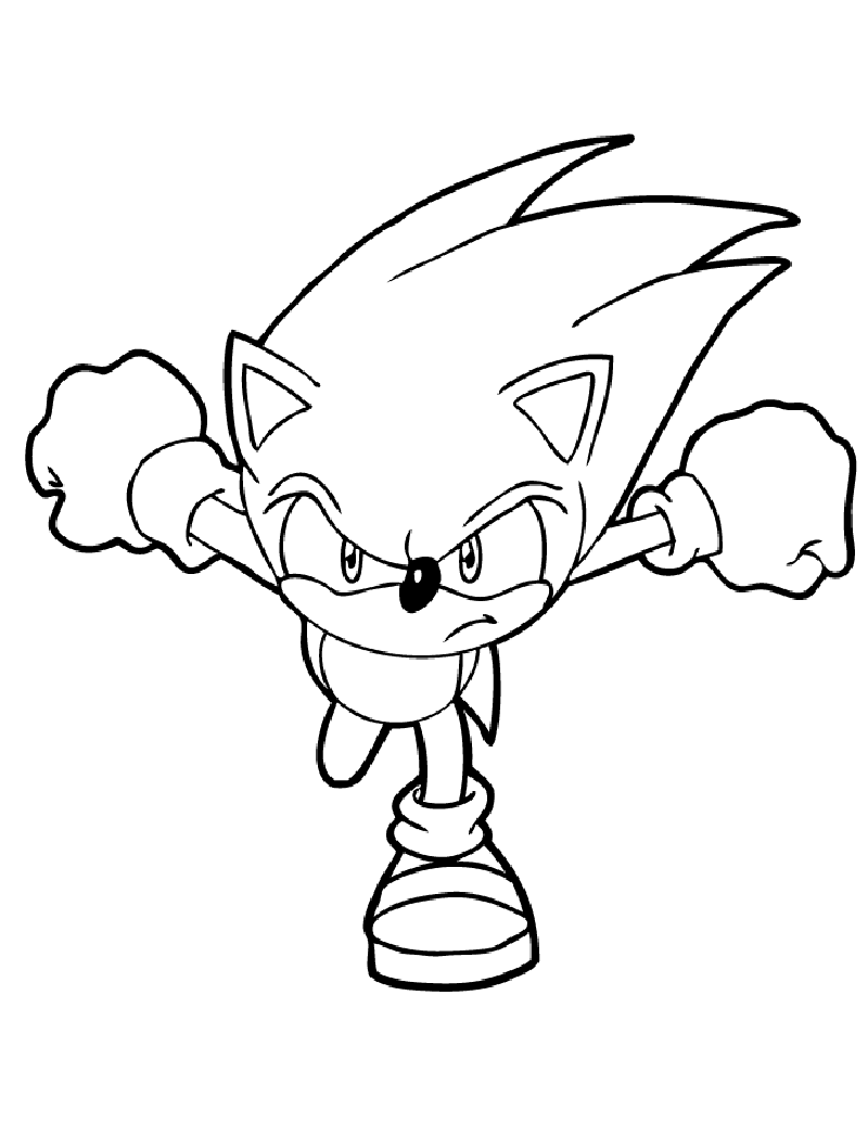 Super Fast Sonic Coloring Page - Free Printable Coloring Pages for Kids