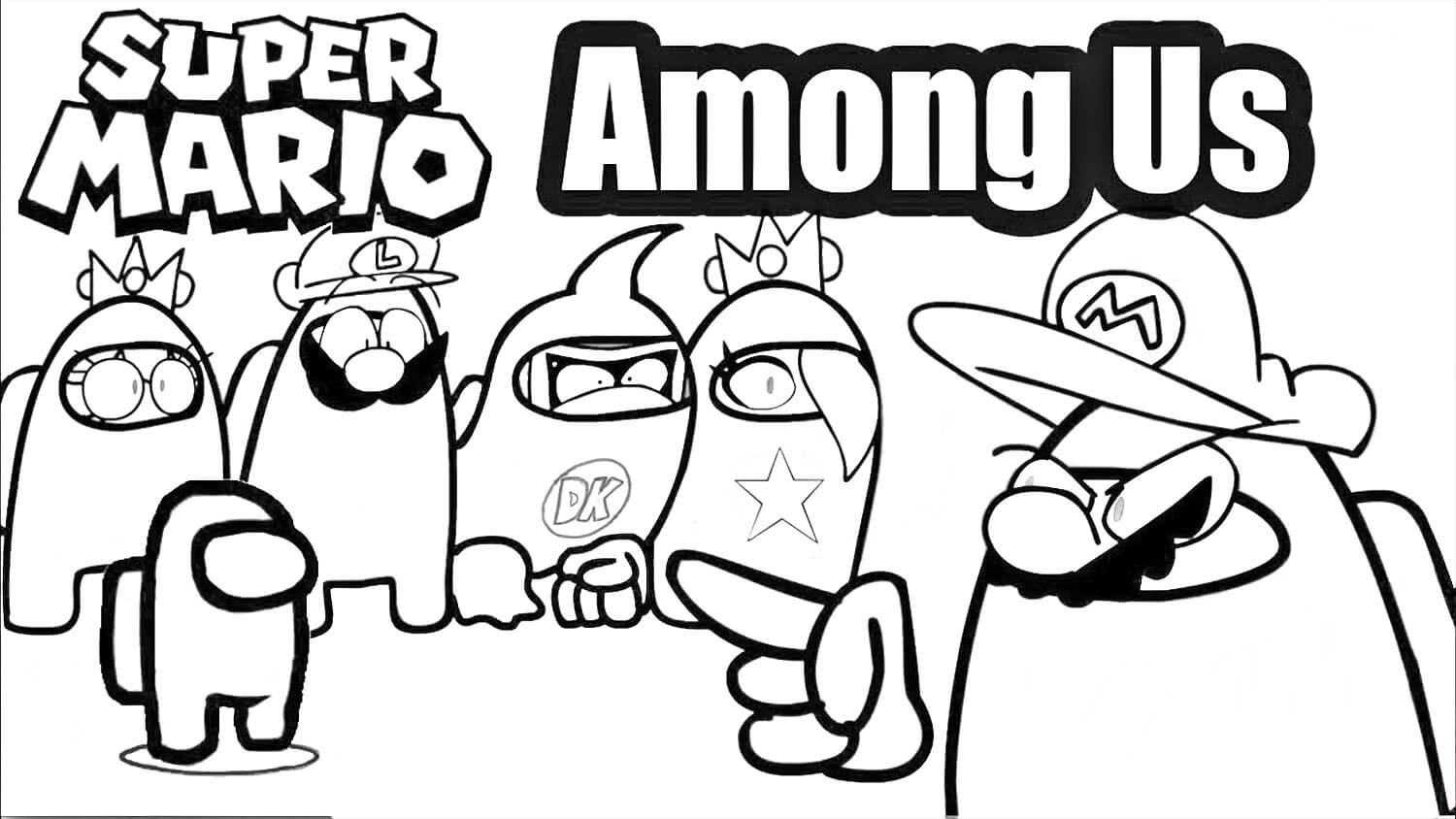 Super Mario Among Us Coloring Page   Free Printable Coloring Pages ...