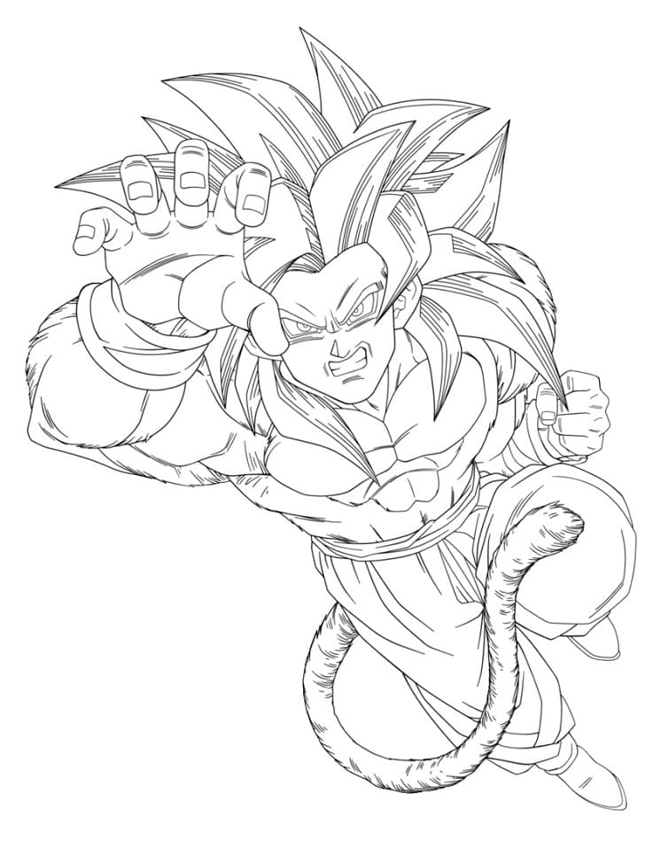 Goku Doing Kamehameha Coloring Pages 