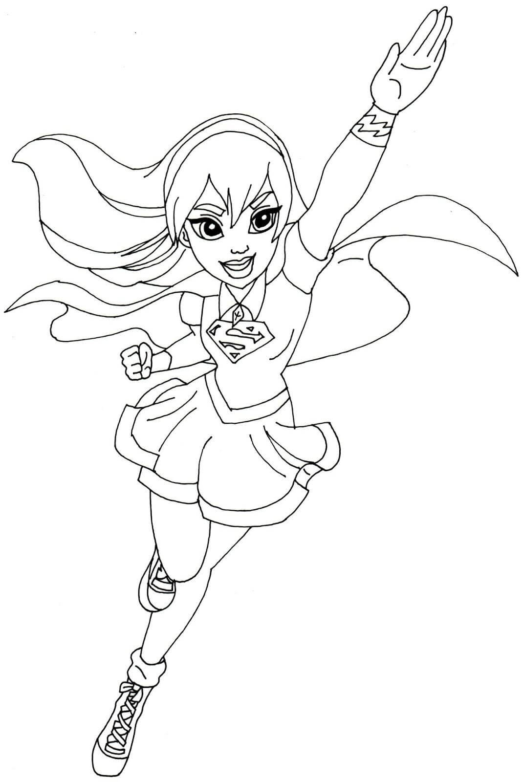 Supergirl DC Super Hero Girls Coloring Page Free Printable Coloring 