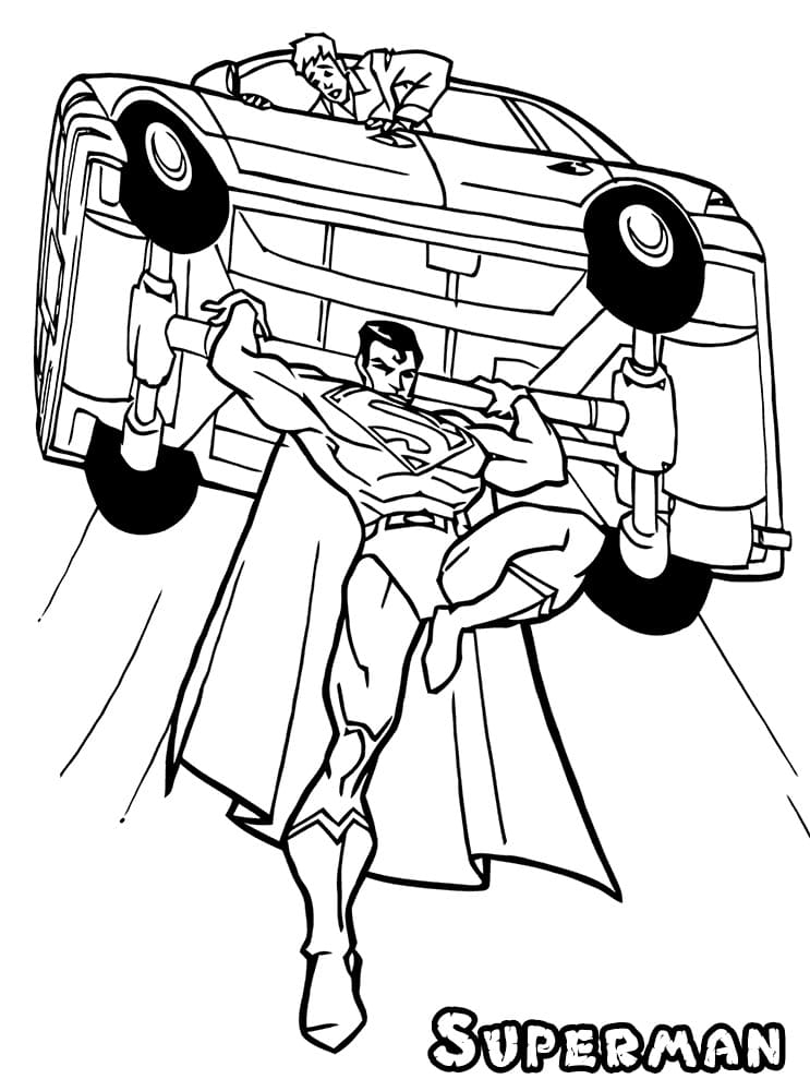 Superman Holding a Car