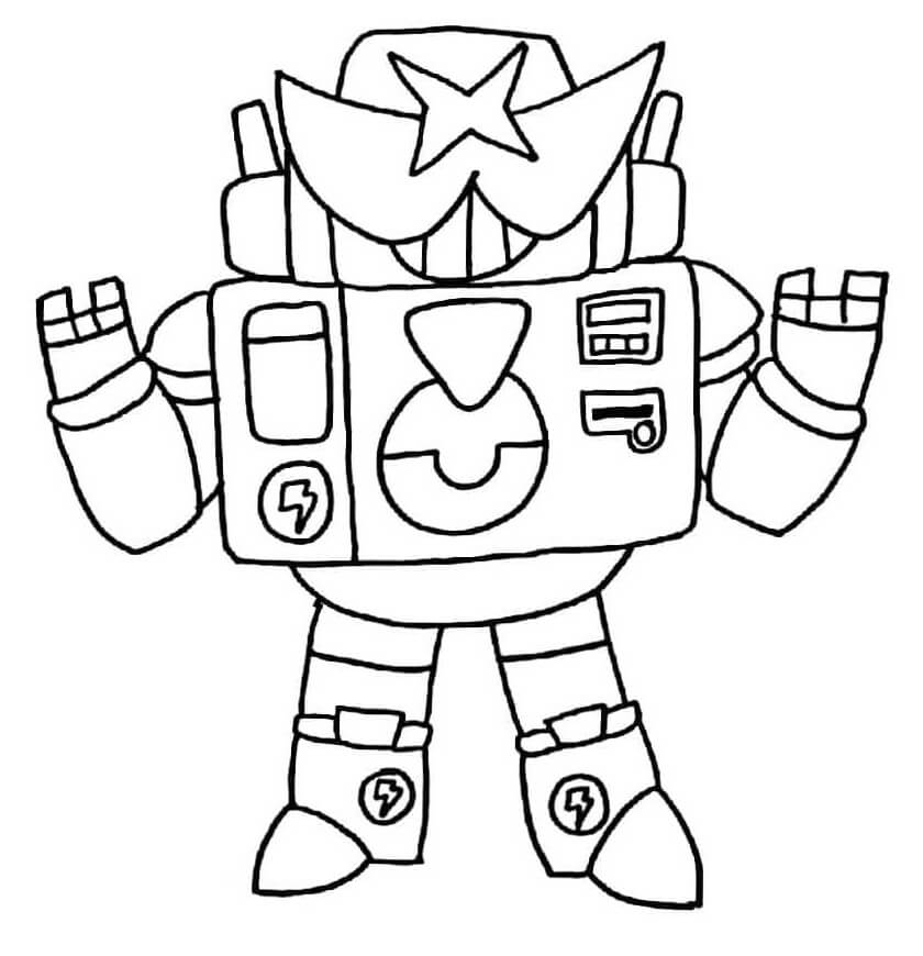 Surge Brawl Stars 2 Coloring Page - Free Printable Coloring Pages for Kids