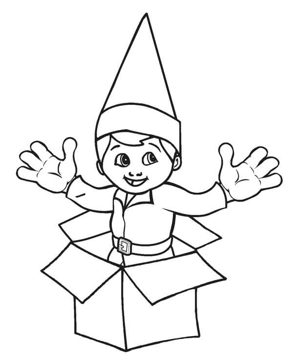 Surprise Elf on the Shelf Coloring Page - Free Printable Coloring Pages