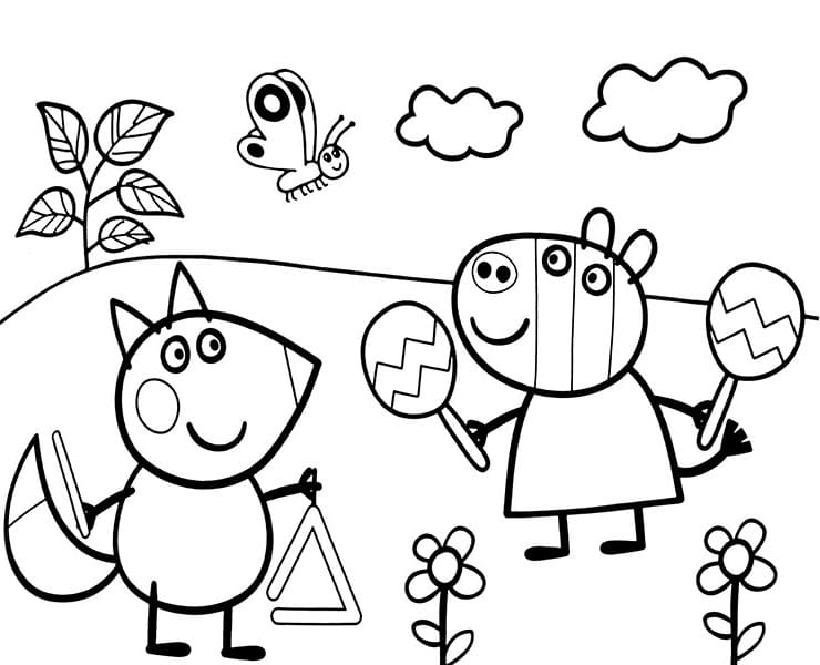 Suzy and Freddy Coloring Page - Free Printable Coloring Pages for Kids