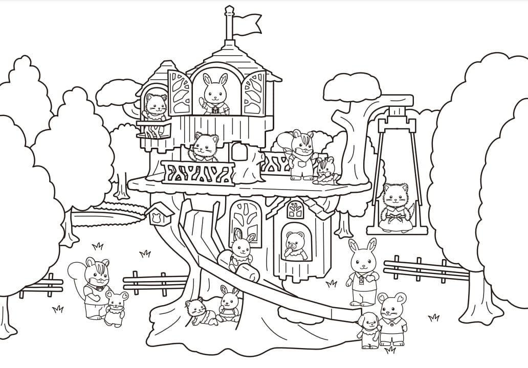 Sylvanian Families 6 Coloring Page - Free Printable Coloring Pages for Kids