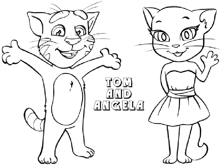 Talking Tom And Angela Coloring Page Free Printable Coloring Pages For Kids