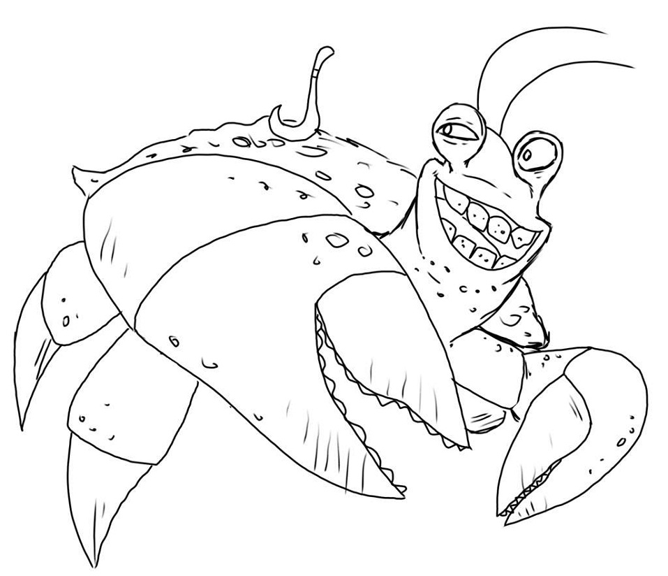 Tamatoa Smiling Coloring Page Free Printable Coloring Pages For Kids