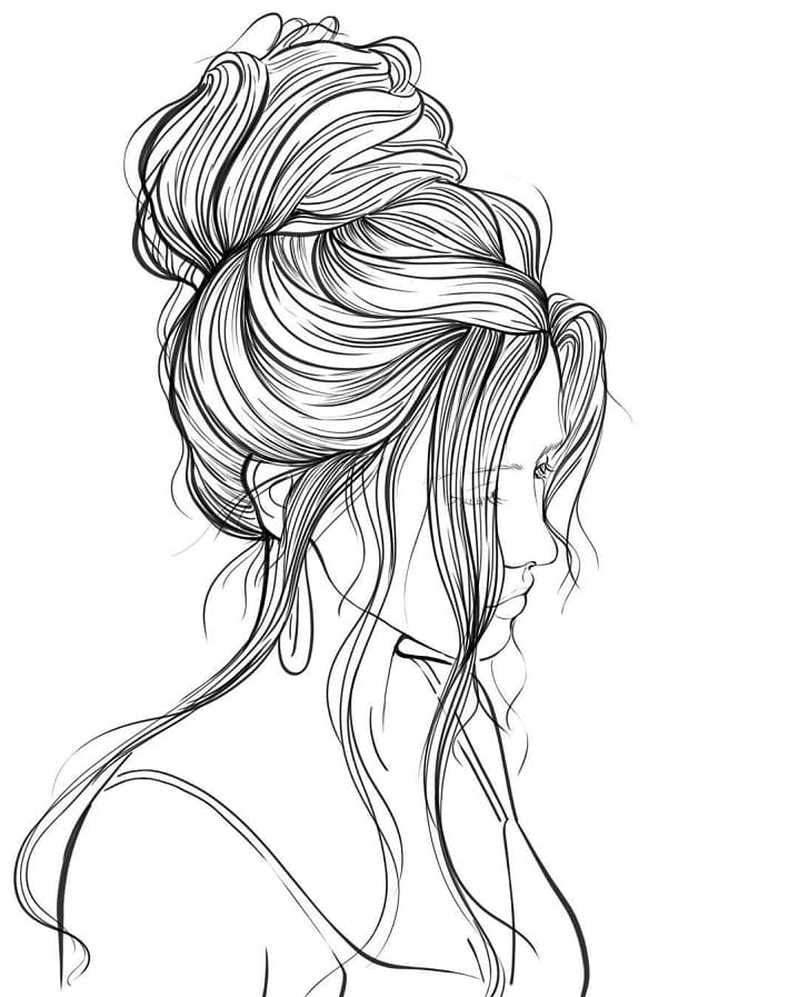 Long Hair Anime Girl Coloring Pages JpOlfe