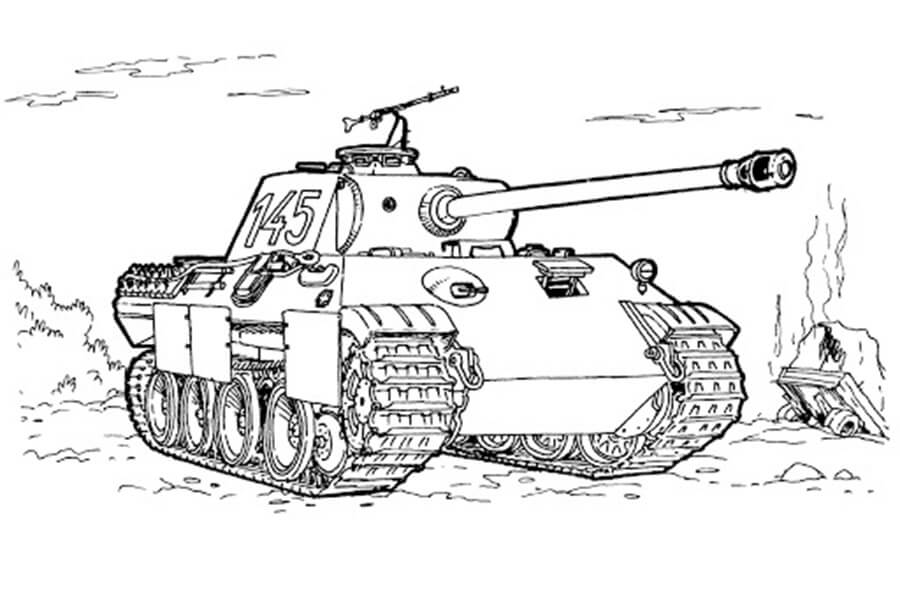 2D Tank Coloring Page - Free Printable Coloring Pages for Kids