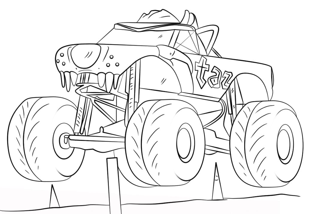 Batman Monster Truck Coloring Page - Free Printable Coloring Pages for Kids