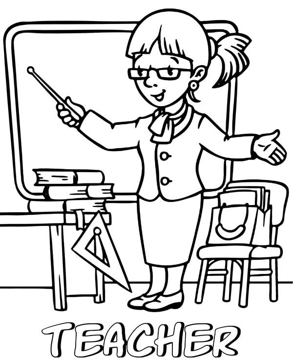 Teacher Coloring Page - Free Printable Coloring Pages for Kids