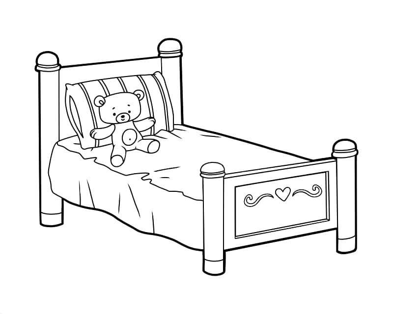 Teddy Bear In Bed