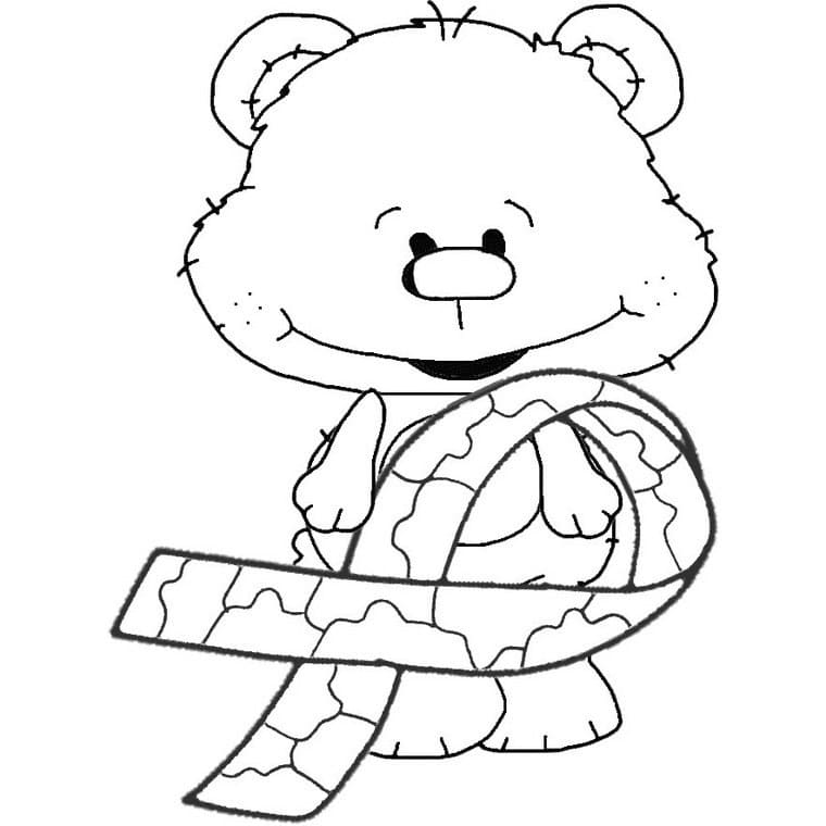 Teddy Bear with Autism Awareness Ribbon
