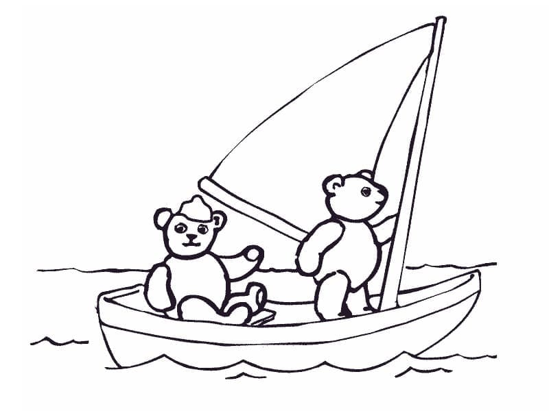 Teddy Bears on a Sailboat