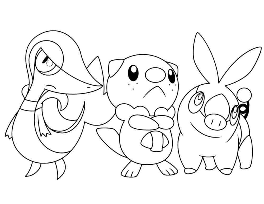 Tepig, Oshawott and Snivy Pokemon