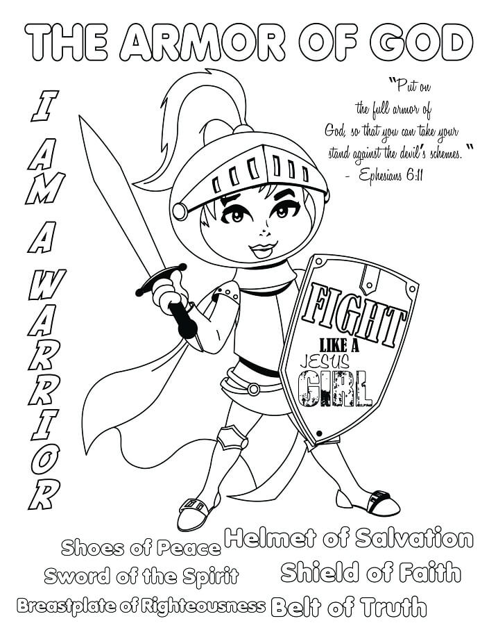Armor of God 3 Coloring Page - Free Printable Coloring Pages for Kids